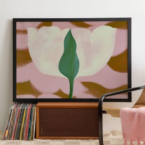 Abstract Pink Tulip Art Print: Modern Botanical Wall Decor
