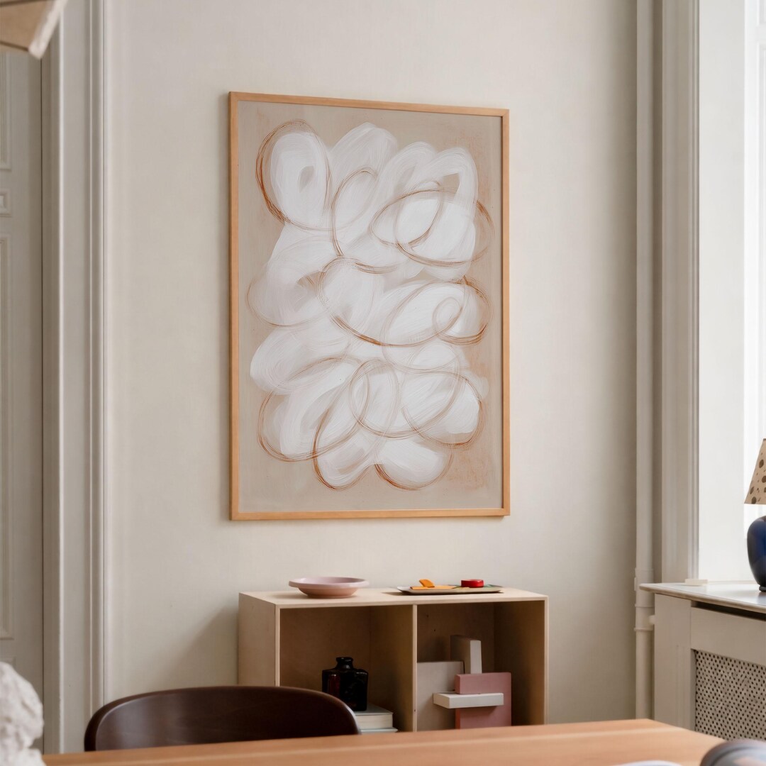 Neutral Abstract Wall Art Print, Minimalist Modern Painting - Etsy