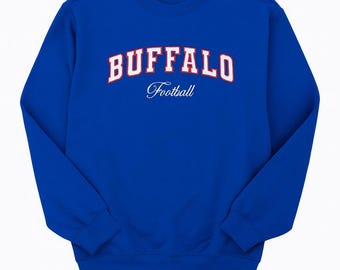Buffalo Football Sweatshirt | Game Day Crewneck | Buffalo Embroidery | Gifts for Fans | Fall Football Shirt | Unisex Cozy Sweater