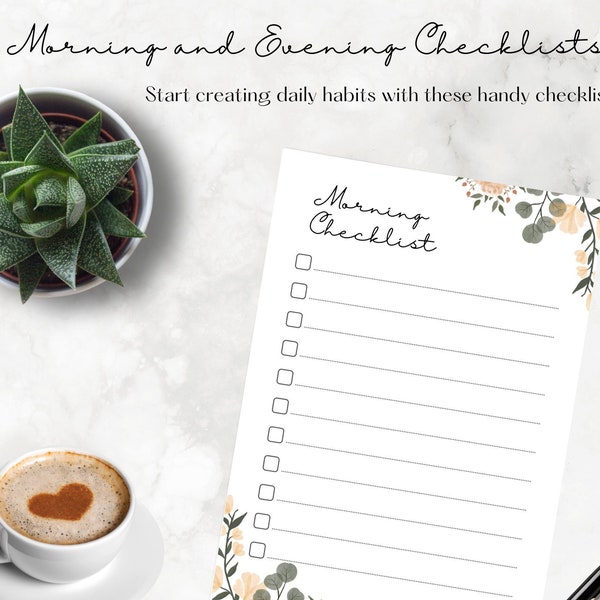 Checklist Printable, INSTANT DOWNLOAD, Morning and Evening Checklist ...