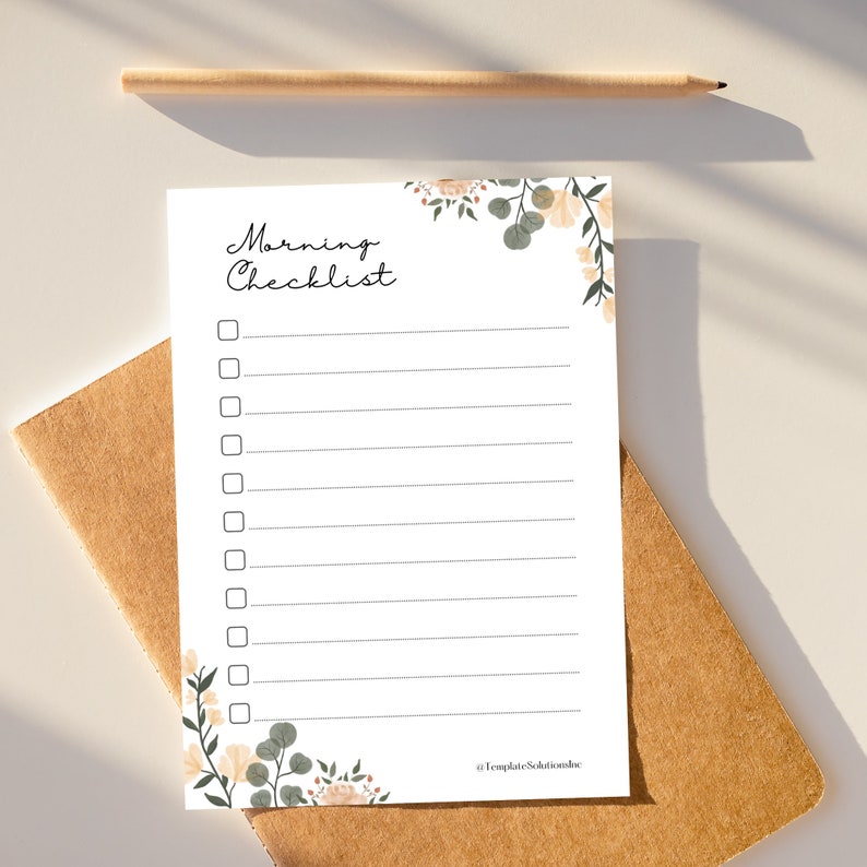Checklist Printable, INSTANT DOWNLOAD, Morning and Evening Checklist ...