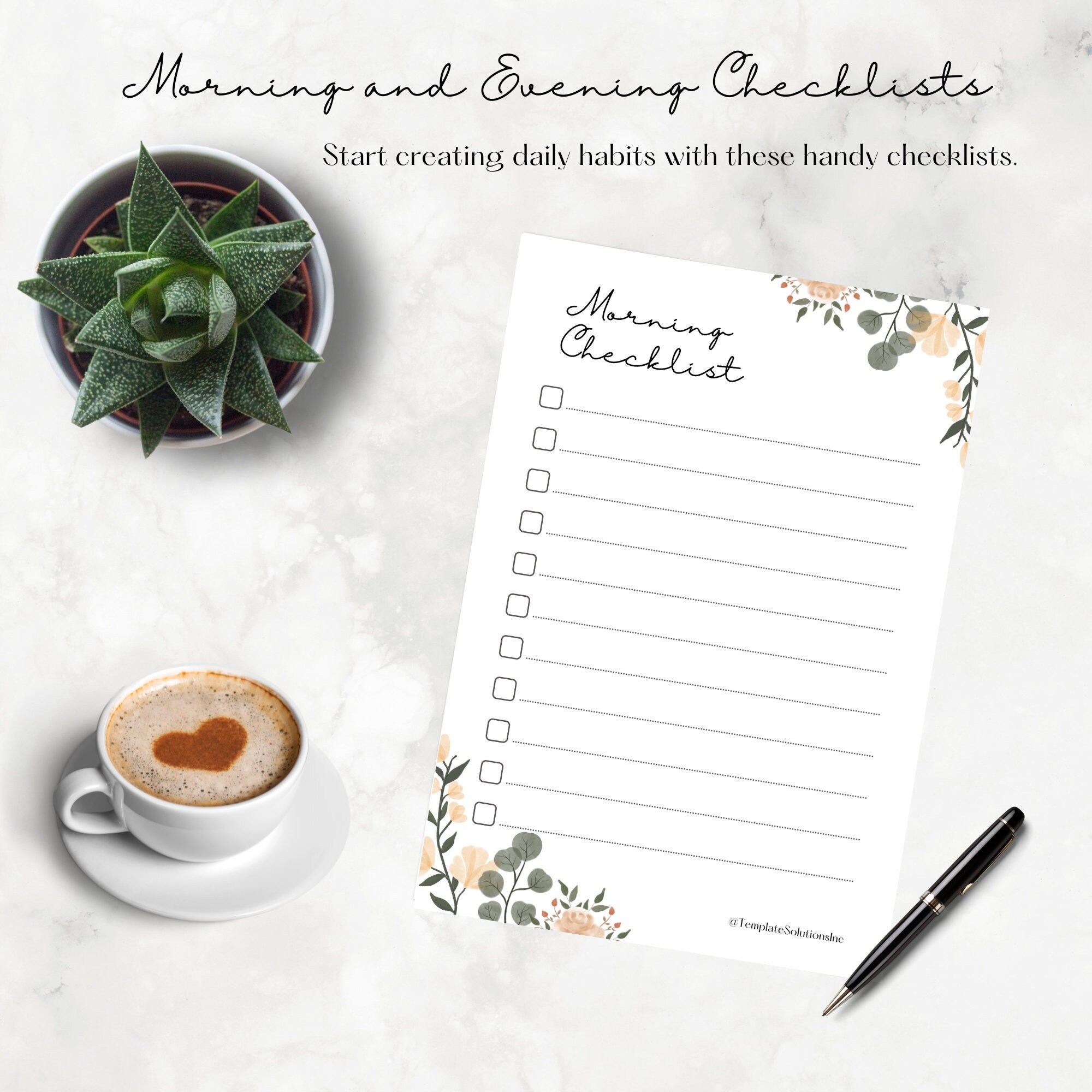 Checklist Printable, INSTANT DOWNLOAD, Morning and Evening Checklist ...