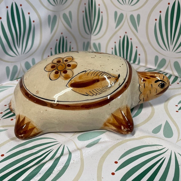 Vintage Tonalá Pottery Turtle Made in Mexico