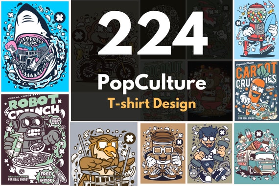 Oltre 200 design di magliette con la cultura pop dei cartoni animati 7 tipi di file
