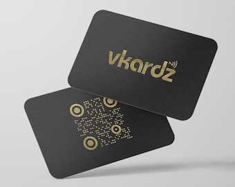 Visitenkarte aus Metall – mattschwarzes Finish mit vkardz Premium Touch | NFC-fähig | QR-Unterstützung