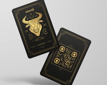 vkardz Zodiac Series - Smart Contactless PVC NFC Business Cards | Digital Visiting card | Scratch less Matte Print NFC Card (Pack of 2)