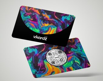 Vkardz - Fluid Series PVC Digitale Visitenkarte || Einfacher Kontakt-Sharing-Skratz weniger Matte Print Pocket Freundliche PVC-NFC-Karte