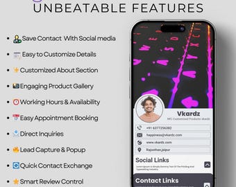 Editable Digital Business Card Templates, Printable Business Card QR Code, Realtor Marketing, Editable details Smart card