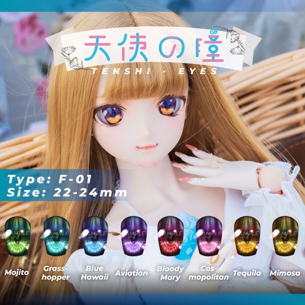 Tenshi 266 - Yeux en résine pour Dollfie Dream, poupée intelligente-TYPE F01 22-24 MM