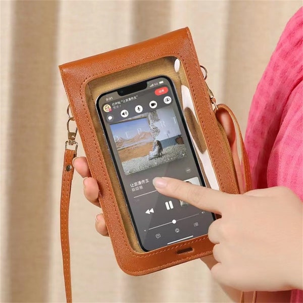 New touch-screen mobile phone bag Ladies with one shoulder, small leather bag on the diagonal, versatile fashion coin purse, key bag, small