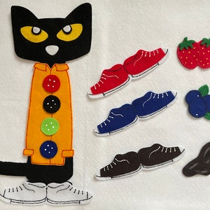 Felt Board Story Set for kids, felt animals,I Love My White Shoes story toys Pete cat gift for children