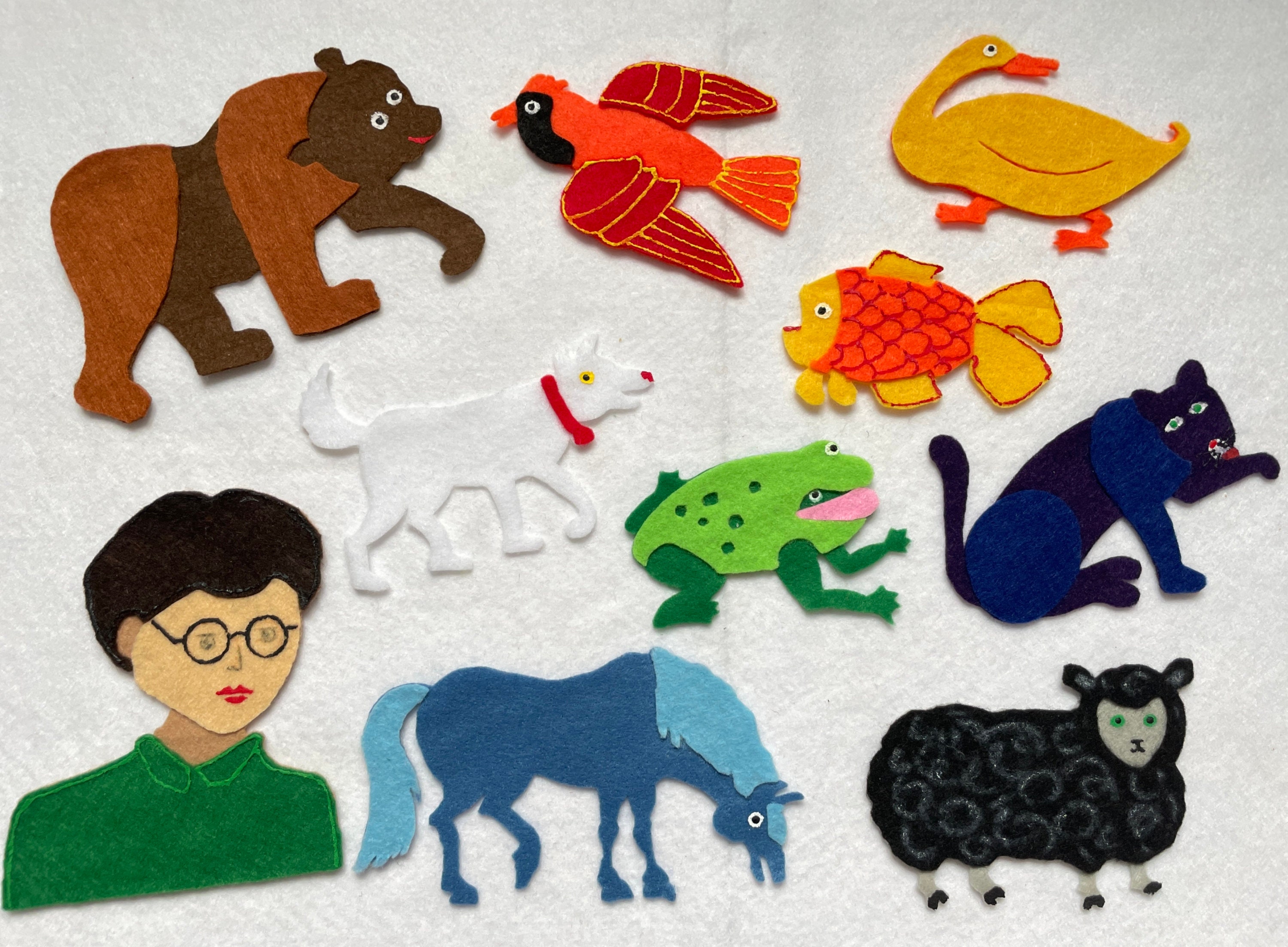 Handmade Felt Board Story Set: Gift for Toddlers, Brown Bear What Do ...