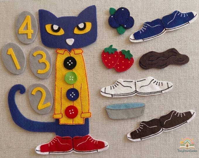 Pete the Cat Felt Story Set: I Love My White Shoes Flannel Board