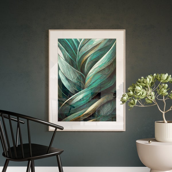 Dark Teal Wall Art Single Print Emerald Green Wall Art Green Printable Wall Art Dark Teal Abstract Wall Art Green Printable Wall Art Prints