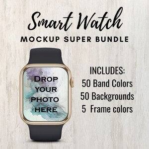 Smart Watch Wallpaper Mockup SUPER BUNDLE orologio arte mockup bundle download digitale Photoshop PSB File orologio mockup quadrante design arte