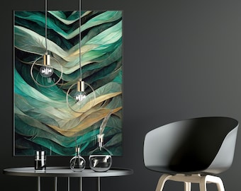 Dark Teal Wall Art Single Print Emerald Green Wall Art Green Printable Wall Art Dark Teal Abstract Wall Art Green Printable Wall Art Prints