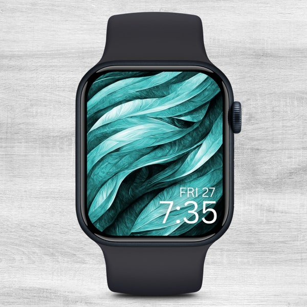 Aqua Swirls Smart Watch Wallpaper, Single A, Digital Download, Instant Download, Smart Watch Background, Watch Accessories