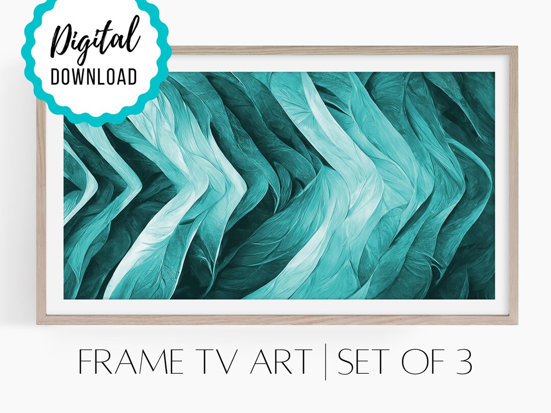 Frame TV Art Green Abstract Set of 3 Digital 4K Artwork for Etsy UK