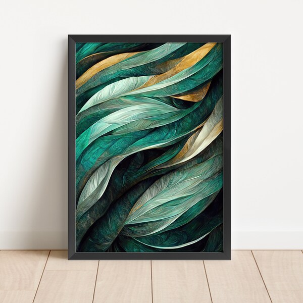 Dark Teal Wall Art Etsy