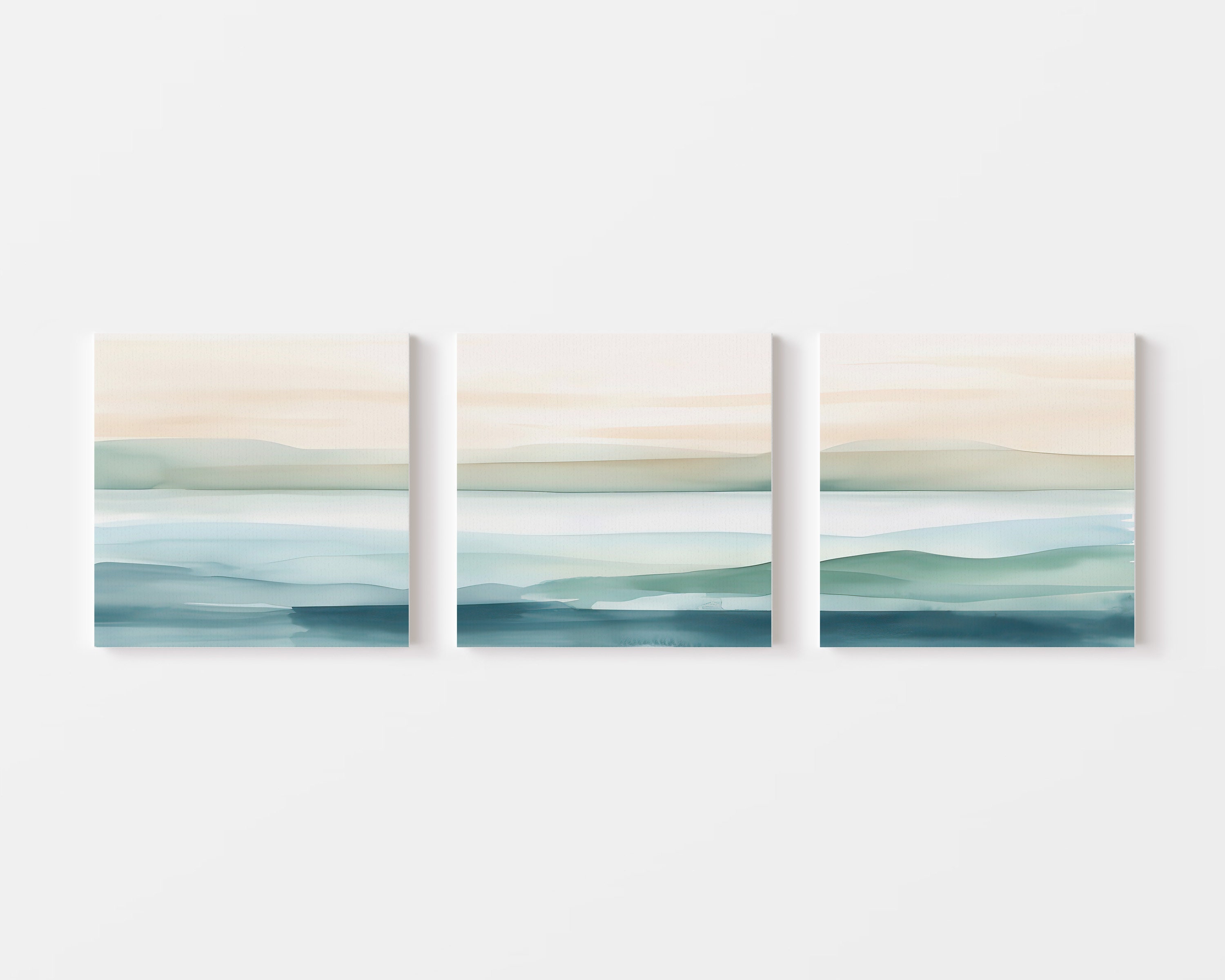 Abstract Ocean Watercolor Wall Art Set of 3 Piece Wall Art - Etsy