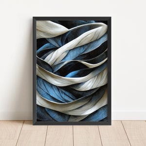 Blue Abstract Wall Art Print Blue Wall Art Blue Home Decor Blue Modern Wall Art Prints Blue Printable Wall Art Navy Wall Art Navy Modern Art