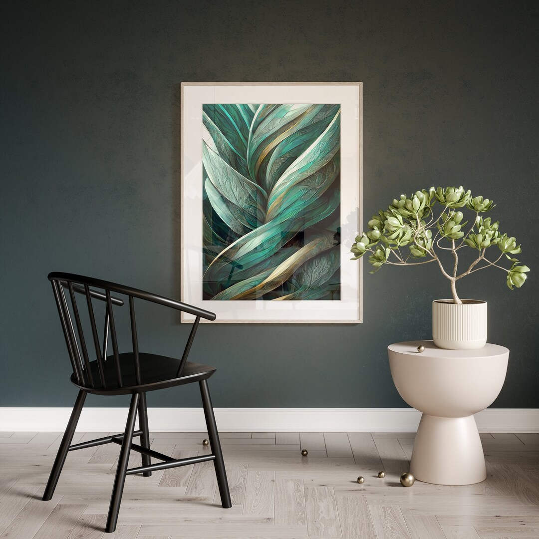Dark Teal Wall Art Single Print Emerald Green Wall Art Green Printable