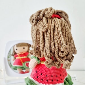 Crochet Pattern Doll in Watermelon Dress - Amigurumi Doll With Bag - Etsy