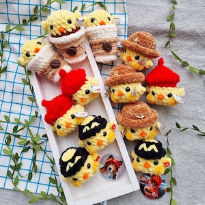 Amigurumi Duckling Crochet Pattern PDF | Artist, Coffee Cup, Cowboy, McDonald's Worker Designs (Instant Download)