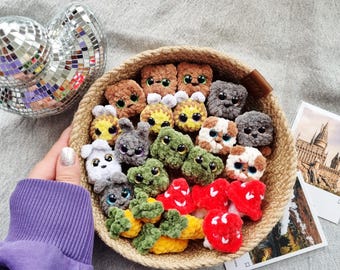 Crochet Mini Animal Keychain Pattern | No Sew Amigurumi (PDF)