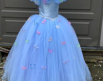 Cinderella dress for Birthday costume Photoshoot Disney Princess Cinderella Princess Party Dress up Blue Cinderella tulle dress for toddlers