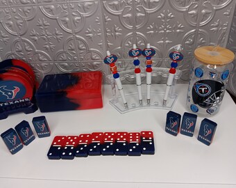 Custom Dominoes Set.  Customize your colors and Theme and create your desired look. Great for gifts and family game night.