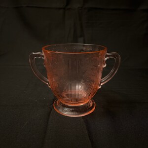Pink Depression Glass Sugar Dish