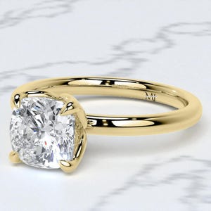 Elongated Cushion Diamond Engagement Ring Solitaire Cushion Anniversary Ring 4 Claw Prong Set Ring Genuine Moissanite Diamond Proposal Ring