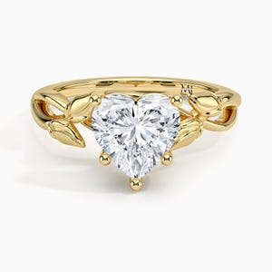Celtic Knot Heart Cut Solitaire Ring, Irish Engagement Ring in 14k Solid Gold , 2.00 Ct Moissanite  Diamond Ring, Celtic Wedding Ring