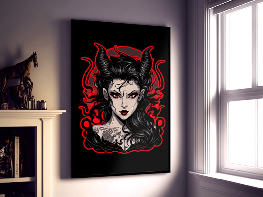 Beautiful Succubus Demon Horror Art Digital Print High Resolution ...