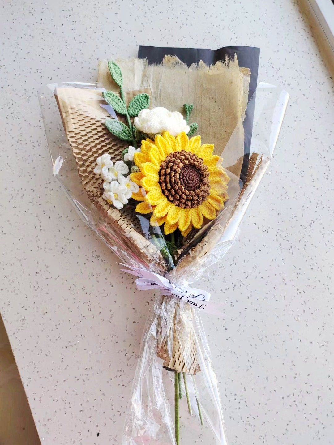 Fiore All'Uncinetto Fatto A Mano Garofano Viola In Cotone - Regalo Per Matrimonio E Festa Della Mamma