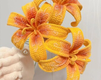 Producto terminado, ramo de crochet, flores de crochet, ramo de lirios de crochet,