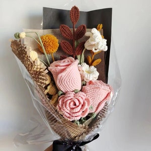 mother's day gift，crochet flowers, handmade bouquet, crochet bouquet, anniversary gift, handmade flowers, birthday gift