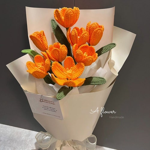 Crochet Flowers Valentine's Day Gift for Her Crochet Etsy