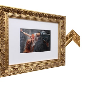 Houten fotolijst met passepartout - P75