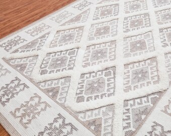 Moroccan Inspired Wool Rug Aesthetic Wool Rug for Living Room Bedroom Premium Wool Rug, Made in India