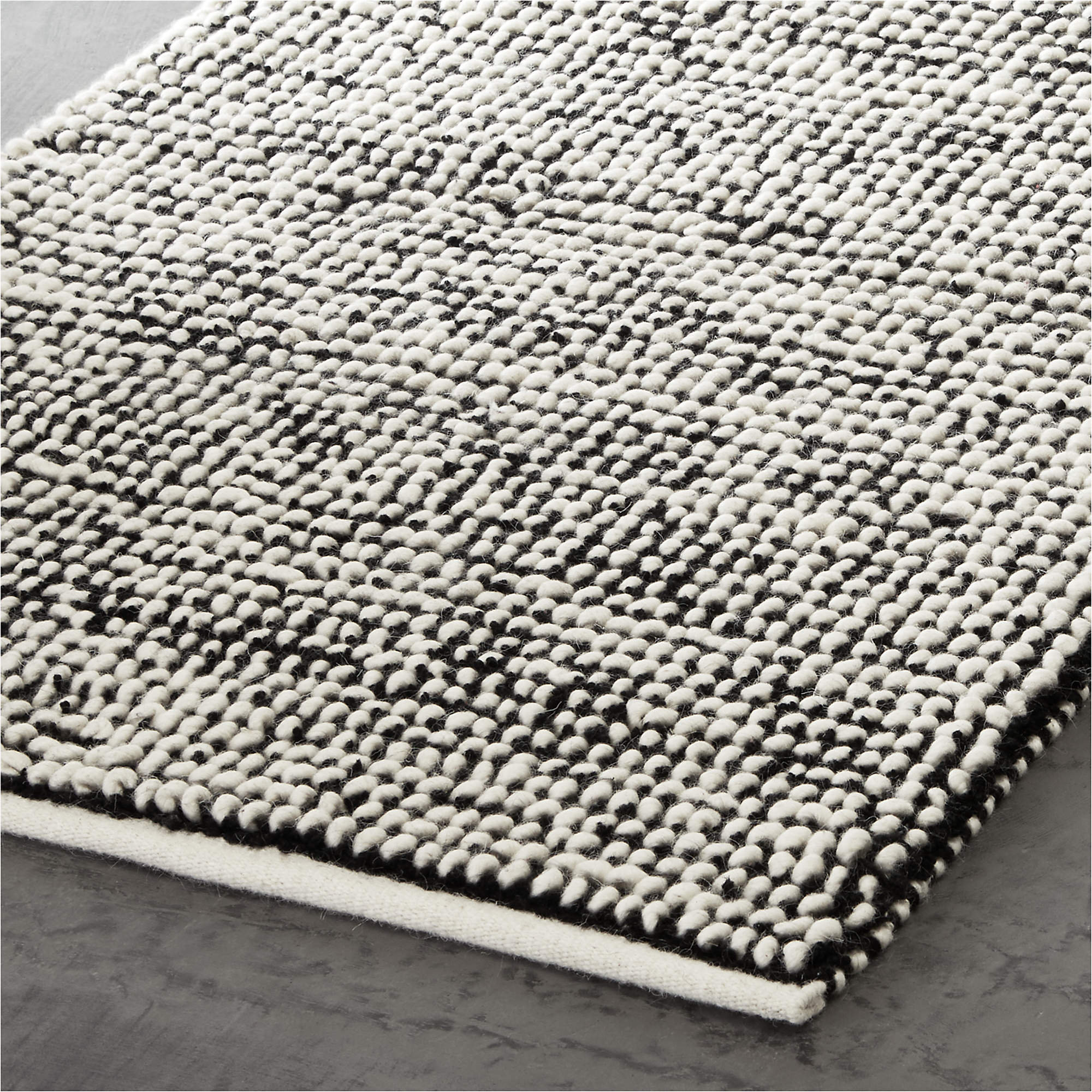 Handwoven Wool Rug Runner Black White Wool Runner Rug Etsy