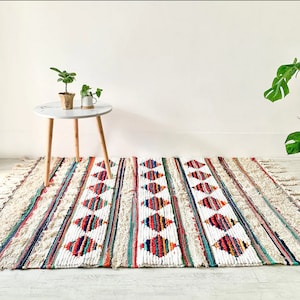 Hand Knotted Wool Cotton Rug, Moroccan Rug, Boho Rug, Rugs for Living Room, Outdoor, Indoor, Kitchen, Bedroom 5x7, 6x9, 7x10, 8x10, 9x12 Ft
