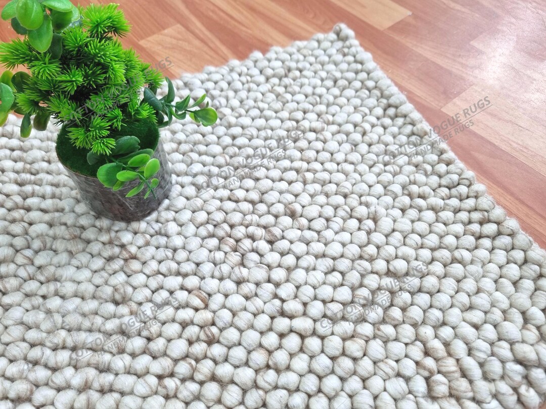 Chunky Wool Rug, Hand Loom Kilim Rug, Pebble Wool Rug, Natural Wool Rug ...