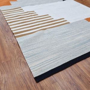 Earthy Eco Friendly Bohemian Rug, Handwoven Cotton Rugs, Red Gradient ...
