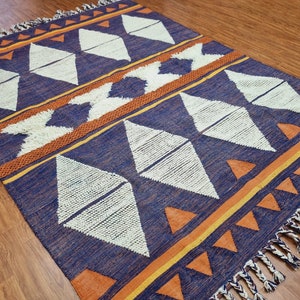 Moroccan Beni Ourain Rug, Handmade Moroccan Rug, Wool Cotton Rug, Tapis Berber, Handwoven Moroccan Rug