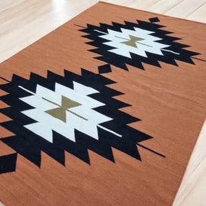 Tappeto Kilim ruggine, tappeto Navajo, tappeto Kelim in lana intrecciata a mano, tappeto turco Boho - Tappeti di dimensioni personalizzate