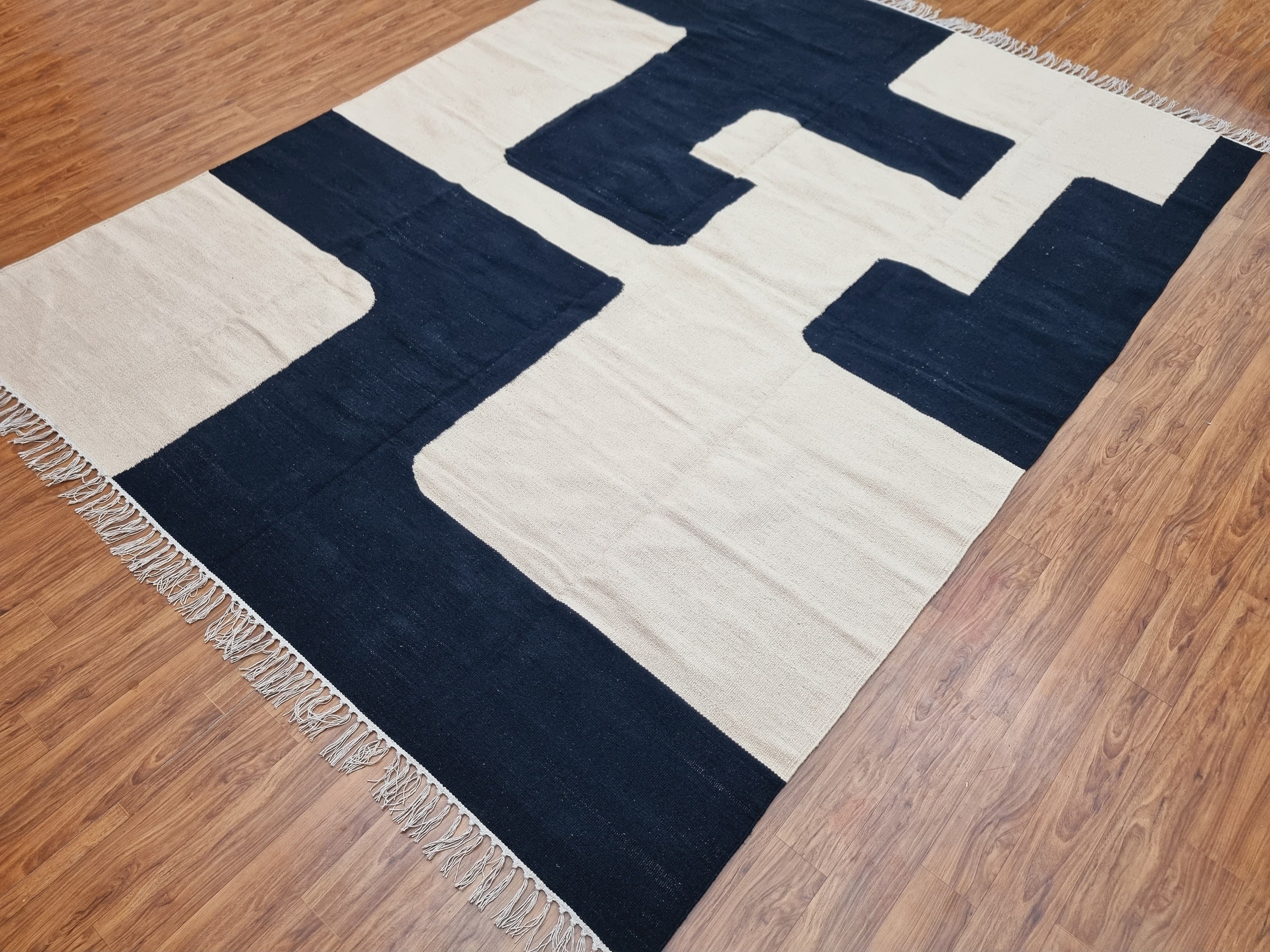 Handmade Cotton Rug Large Area Rugs for Living Room Dining Room Bedroom Custom Size Rugs Handwoven Bohemian Rugs