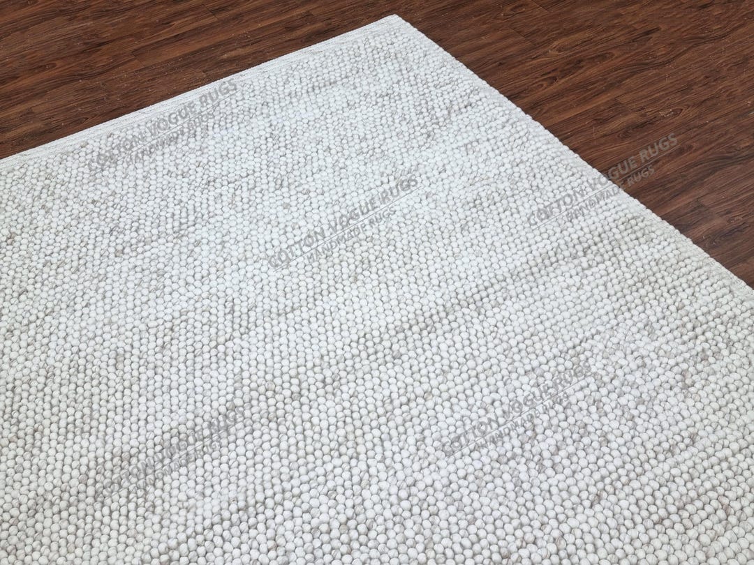 Handmade Natural Wool Rug, Chunky Wool Rug, Pebble Wool Rug ...
