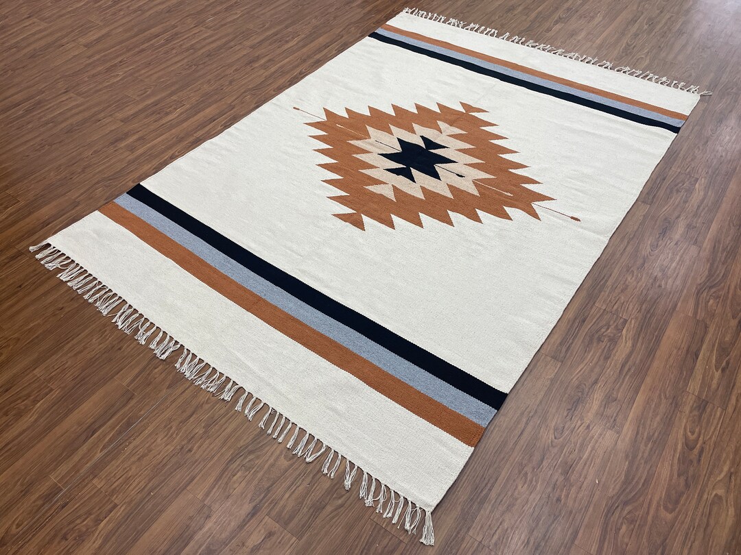 Handwoven Wool Rugs, Eco Friendly Bohemian Rug, Navajo Aztec Rug